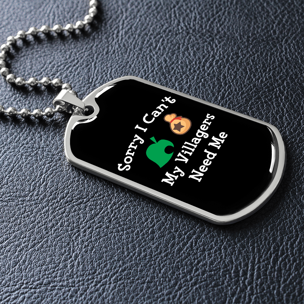 Sorry I Can't My Village Needs Me RPG Video Game Dog Tags | Gamer Dog Tags | Video Game Dog Tags | RPG Dog Tags | RPG Necklace Secondary image