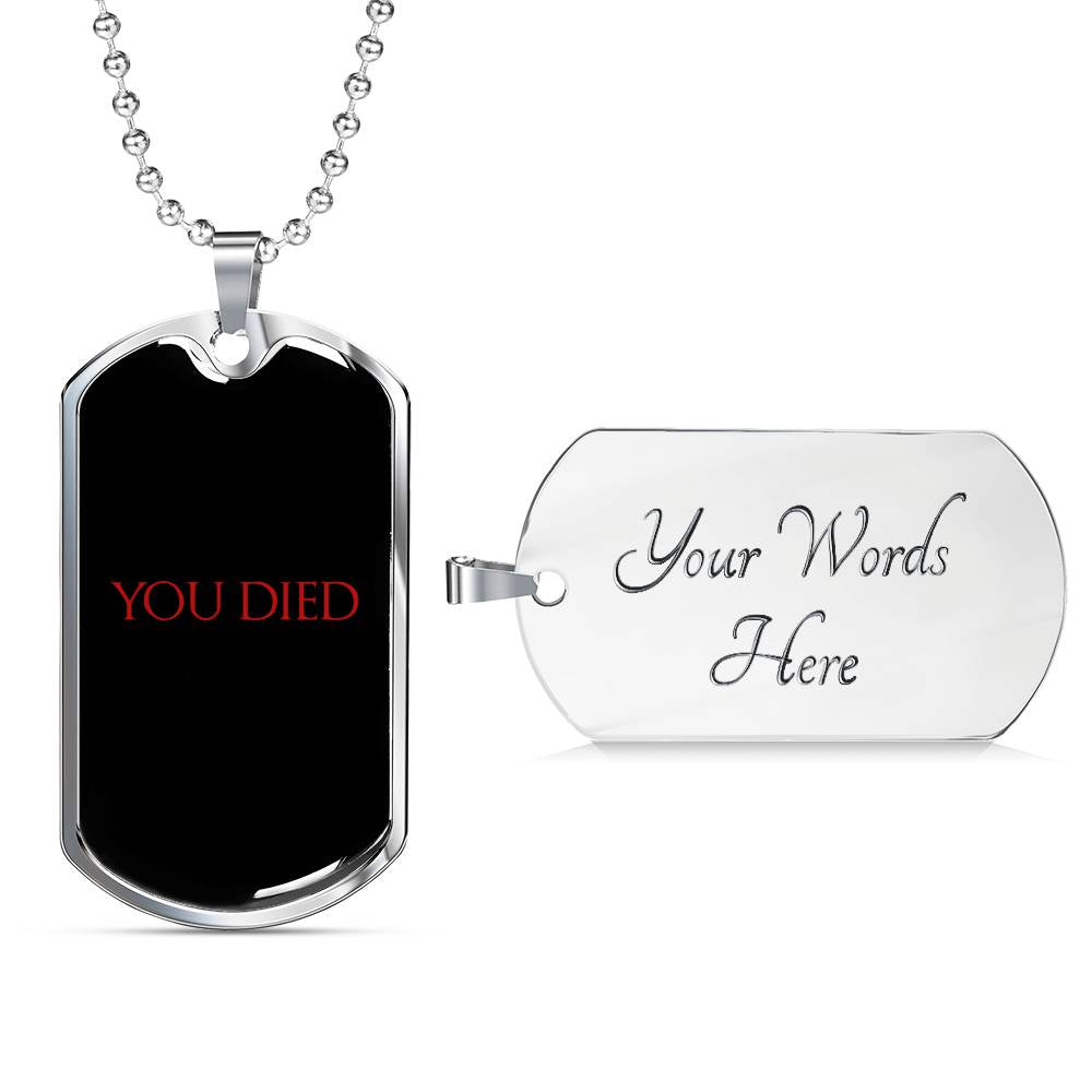 You Died RPG Video Game Dog Tags
