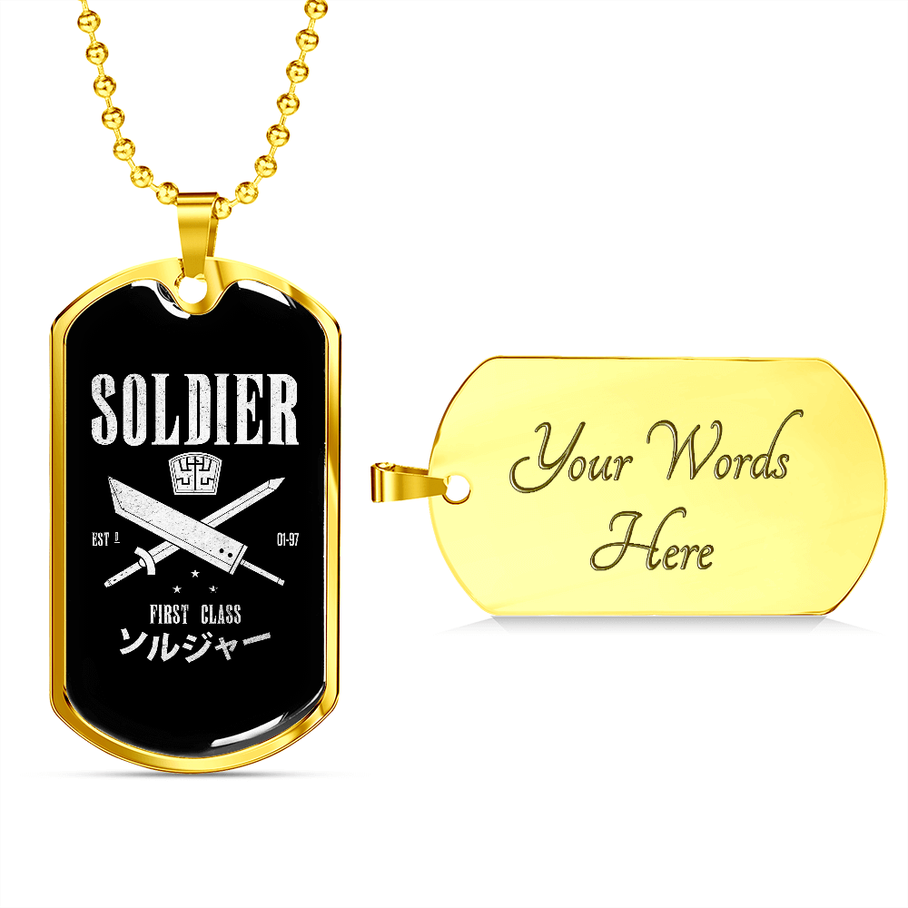 Soldier First Class Fantasy RPG Dog Tags | Gamer Dog Tags | Video Game Dog Tags | RPG Dog Tags | RPG Necklace