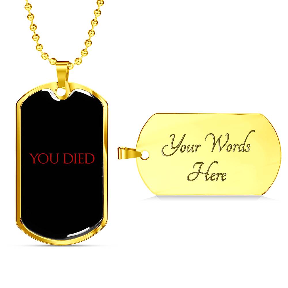 You Died RPG Video Game Dog Tags