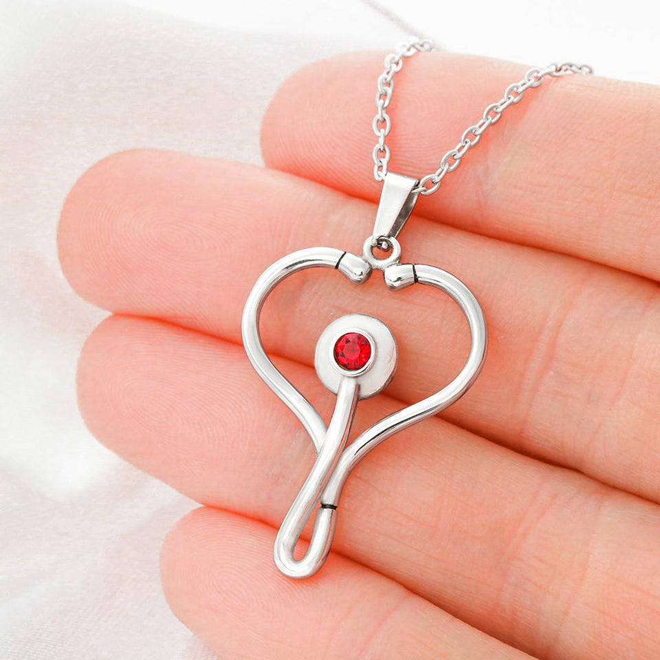 Stethoscope Nurse Necklace | Nurse Gift | Nurse Jewelry | Nurse Graduation | Registered Nurse | RN Stethoscope Necklace