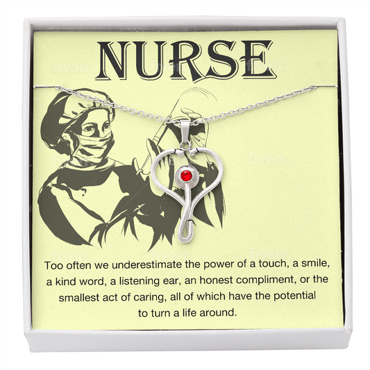 Stethoscope Nurse Necklace | Nurse Gift | Nurse Jewelry | Nurse Graduation | Registered Nurse | RN Stethoscope Necklace