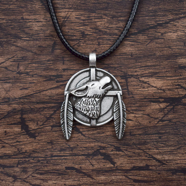 wolf necklace, norse mythology necklace