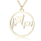 Circular Chihuahua Heartbeat Necklace