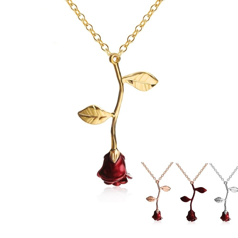 Red Rose Flower Necklace Main image
