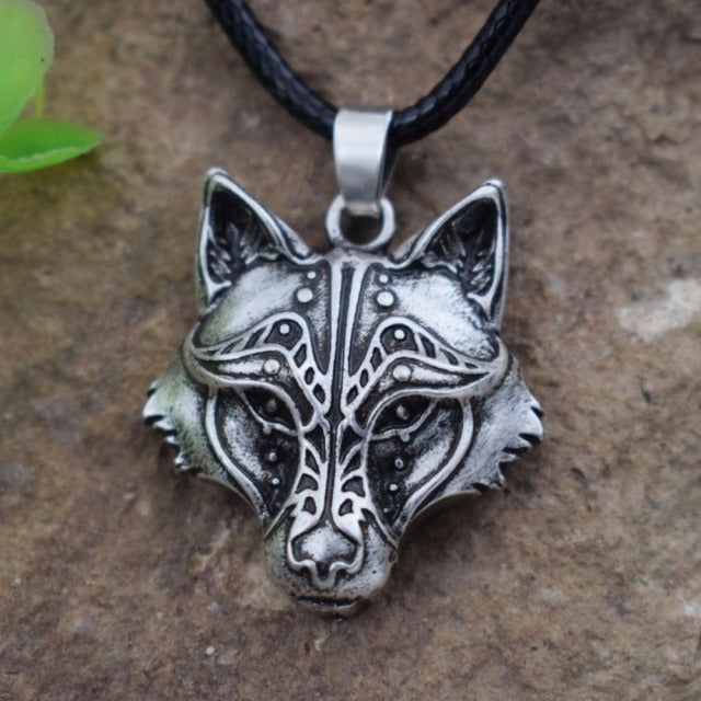 Fenrir Wolf Head Necklace | Norse Mythology Wolf Necklace
