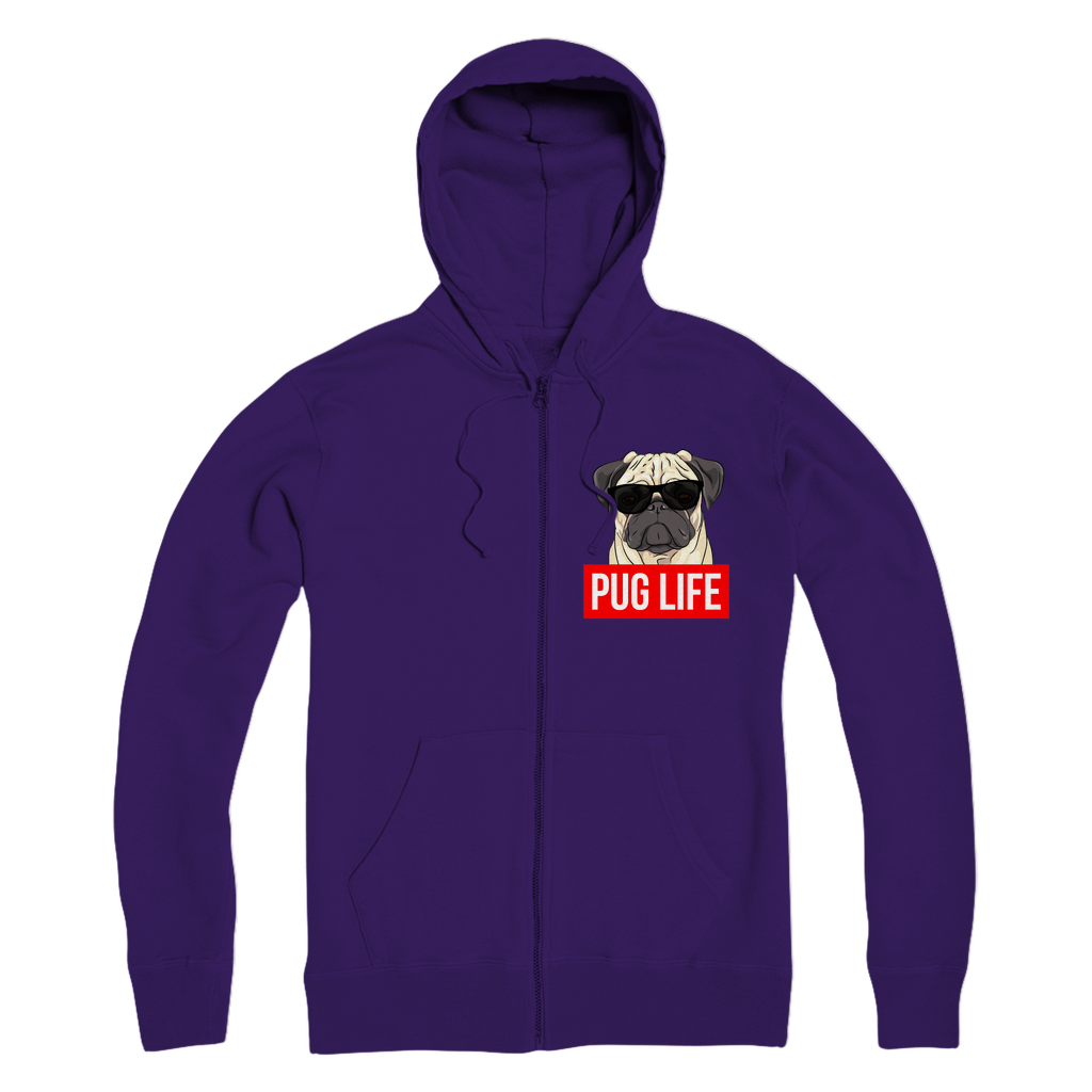 Pug Life - Pug Lover ﻿Premium Adult Zip Hoodie