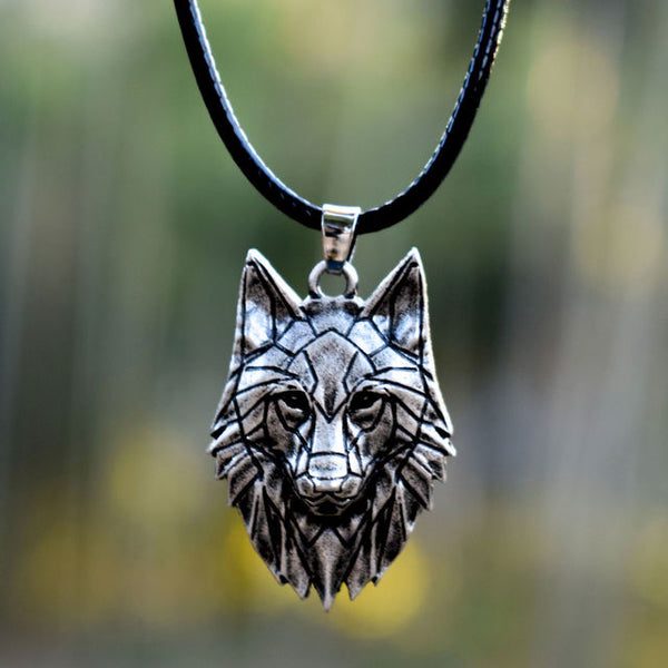 Fenrir Wolf Head Necklace | Norse Mythology Wolf Necklace