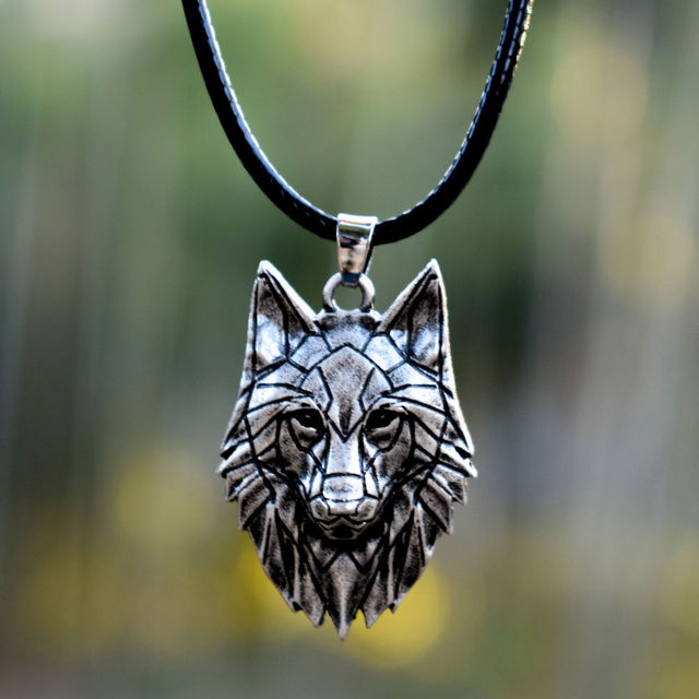 Fenrir Wolf Head Necklace | Norse Mythology Wolf Necklace