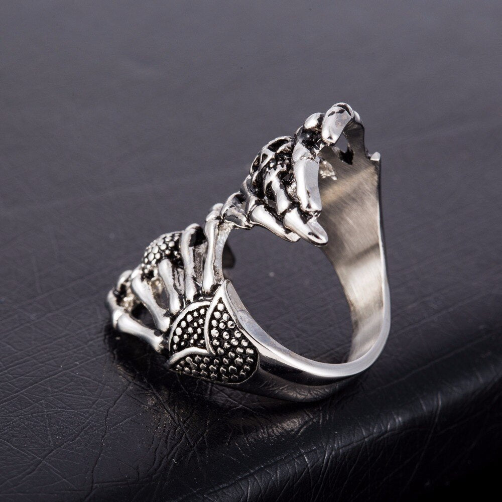 Adjustable Stainless Steel Skull Ring Main image