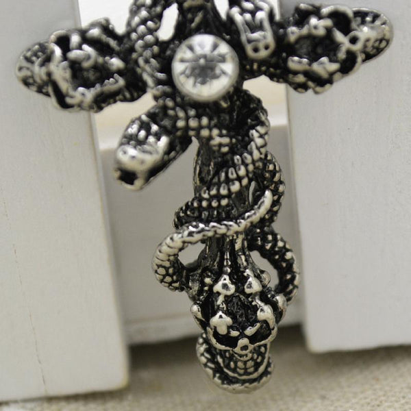 snake necklace, skull necklace, snake chain, snake pendant