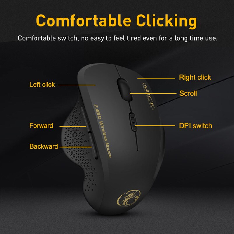 Wireless Computer Ergonomic Gaming Mouse