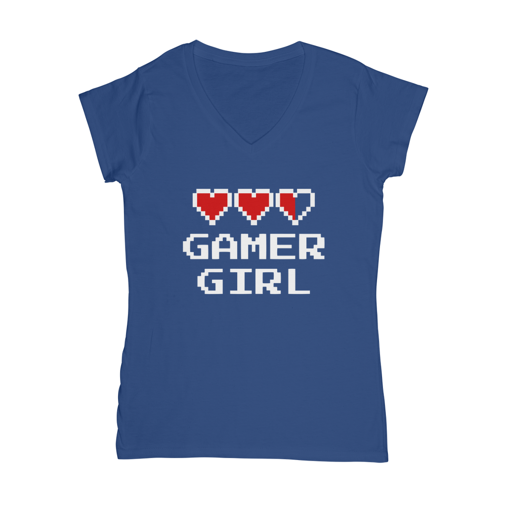 Gamer Girl Video Game ﻿Classic Women's V-Neck T-Shirt