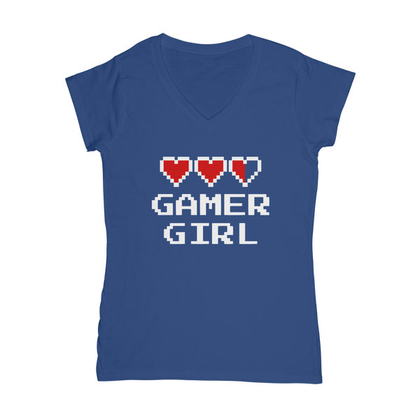 Gamer Girl Video Game ﻿Classic Women's V-Neck T-Shirt
