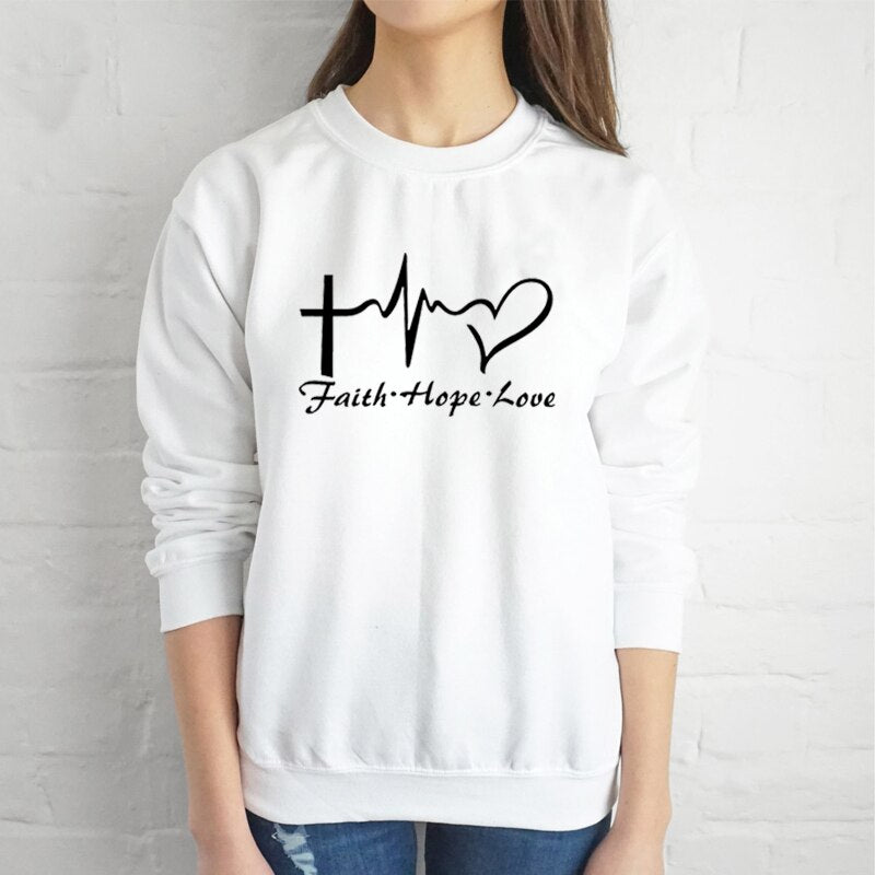 Faith, Hope, & Love Letter Christian Jesus Sweatshirt