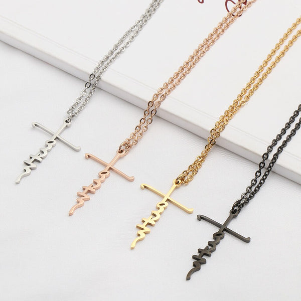 Faith Stainless Steel Pendant Necklace