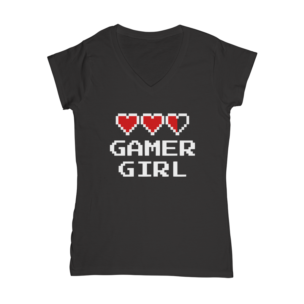 Gamer Girl Video Game ﻿Classic Women's V-Neck T-Shirt