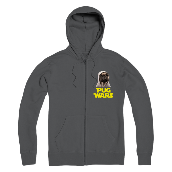Pug Wars The Last Pug ﻿Premium Adult Zip Hoodie