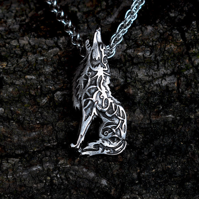 wolf necklace, norse mythology necklace