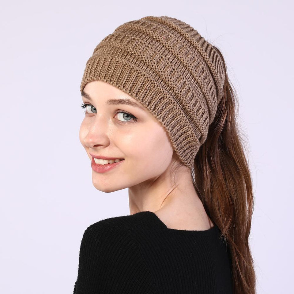 ponytail beanie, cc ponytail beanie, beanie with ponytail hole
