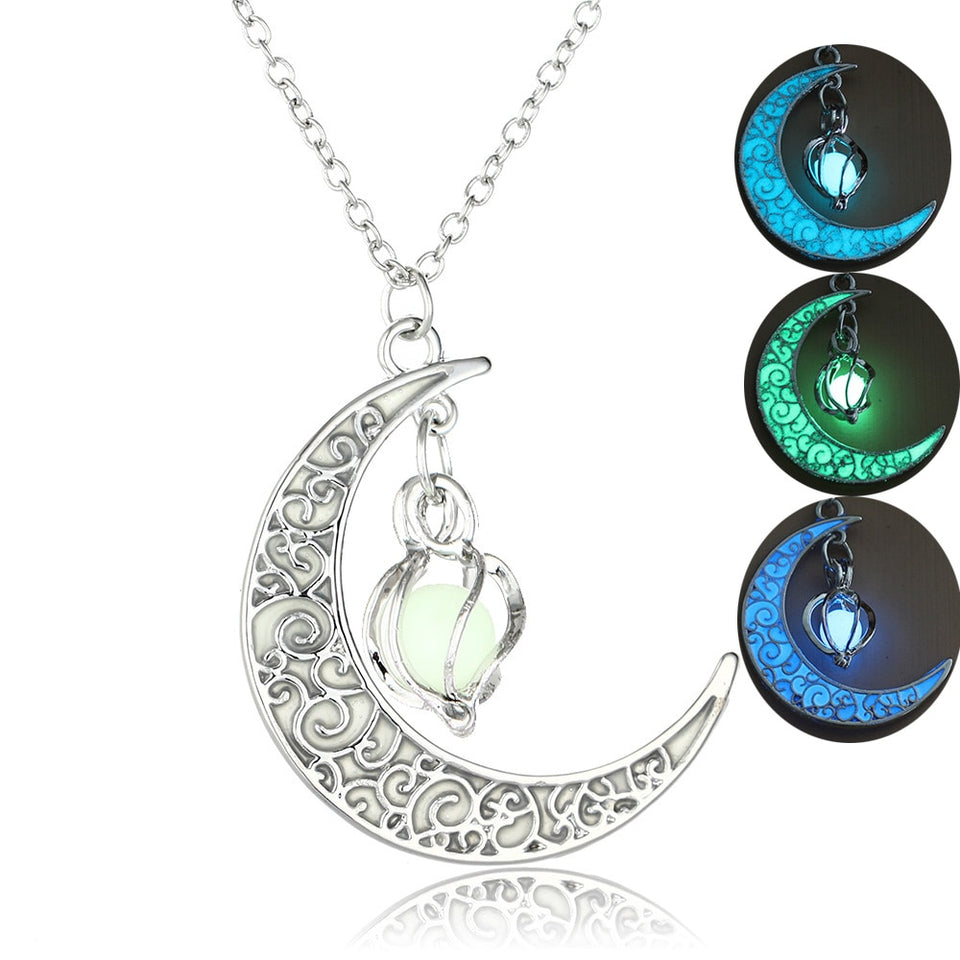 moon necklace, crescent moon necklace, moon phase necklace