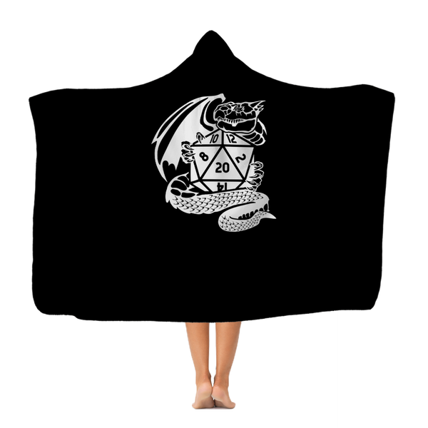 Dragon Fantasy RPG Dice Hooded Blanket | Dungeon Master | Tabletop RPG | Tabletop Games | RPG Blanket | Role Playing Game Hooded Blanket