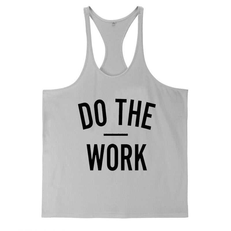 Do The Work Gym Vest | Mens Muscle Gyms Workout Tank Tops Bodybuilding Y Back Sleeveless Vest Stringer Singlets Shirt Muscle Wear