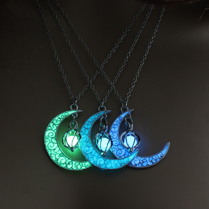 Moon Glowing Glow In The Dark Necklace Secondary image