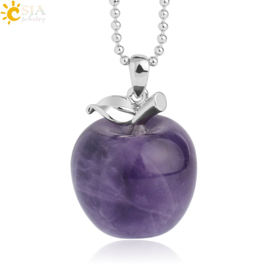 Crystal Apple Pendant Necklace | Apple Necklace