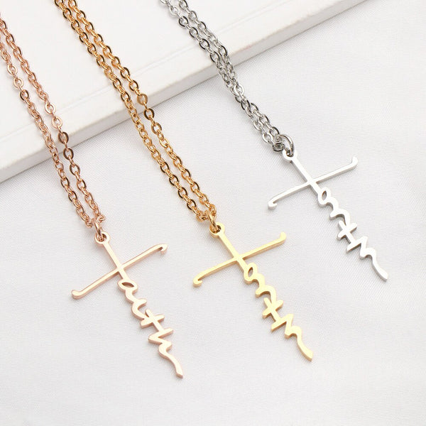 Faith Stainless Steel Pendant Necklace