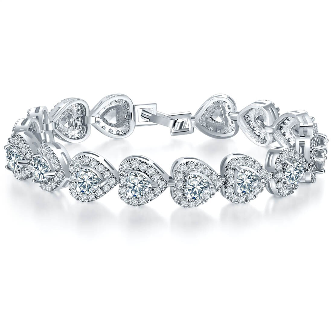 Luxury Heart 925 Sterling Silver Bracelet