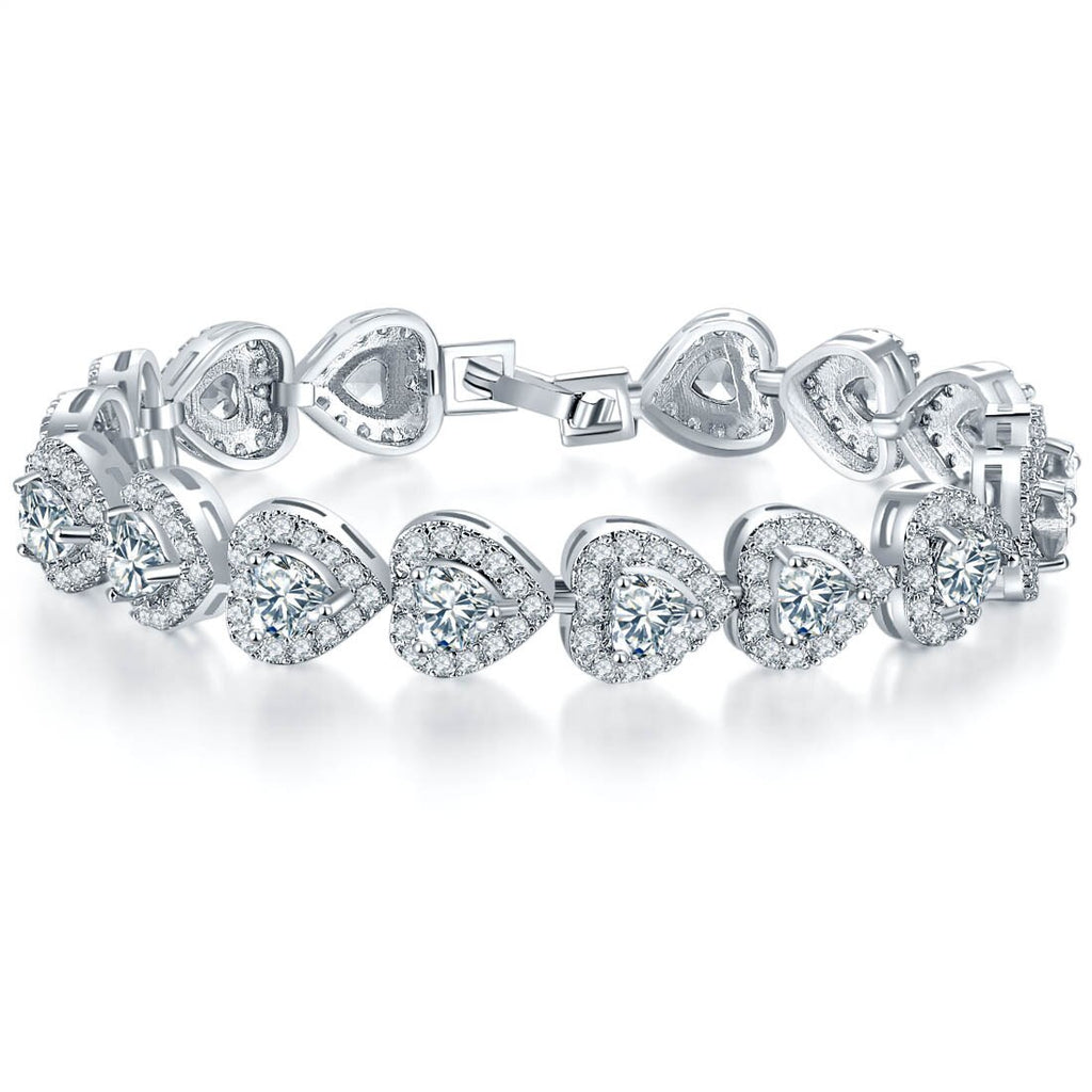 Luxury Heart 925 Sterling Silver Bracelet