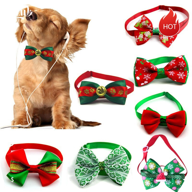 Christmas Dog Bow Tie, Christmas Cat Bow Tie, Christmas Pet Bow Tie Main image