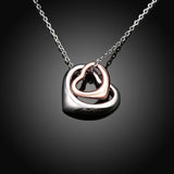 Duo Hearts Necklace in 14K White Gold heart necklace, hearts necklace