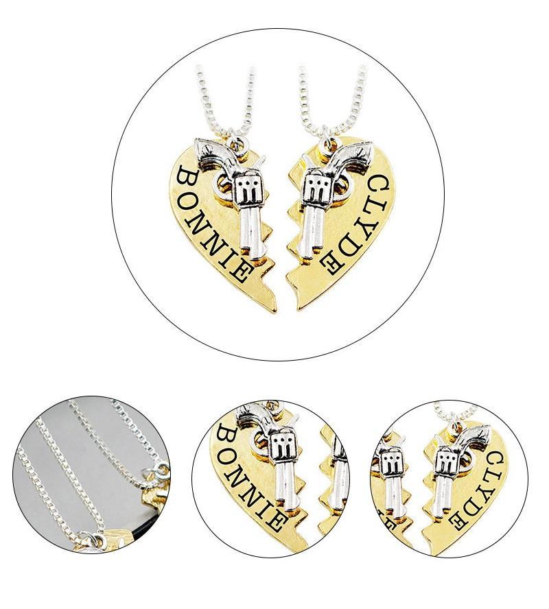 Bonnie and Clyde Couples Necklace Set Secondary image
