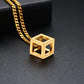 Men's Stainless Steel Necklace Cube Necklace Geometry Puzzle Necklace