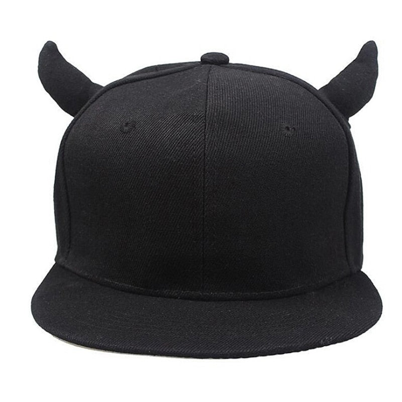 Devil Horns Snapback Cap With Adjustable Strap | Quality Embroidered | Trucker Hat | Dad hat | Horror | Gothic