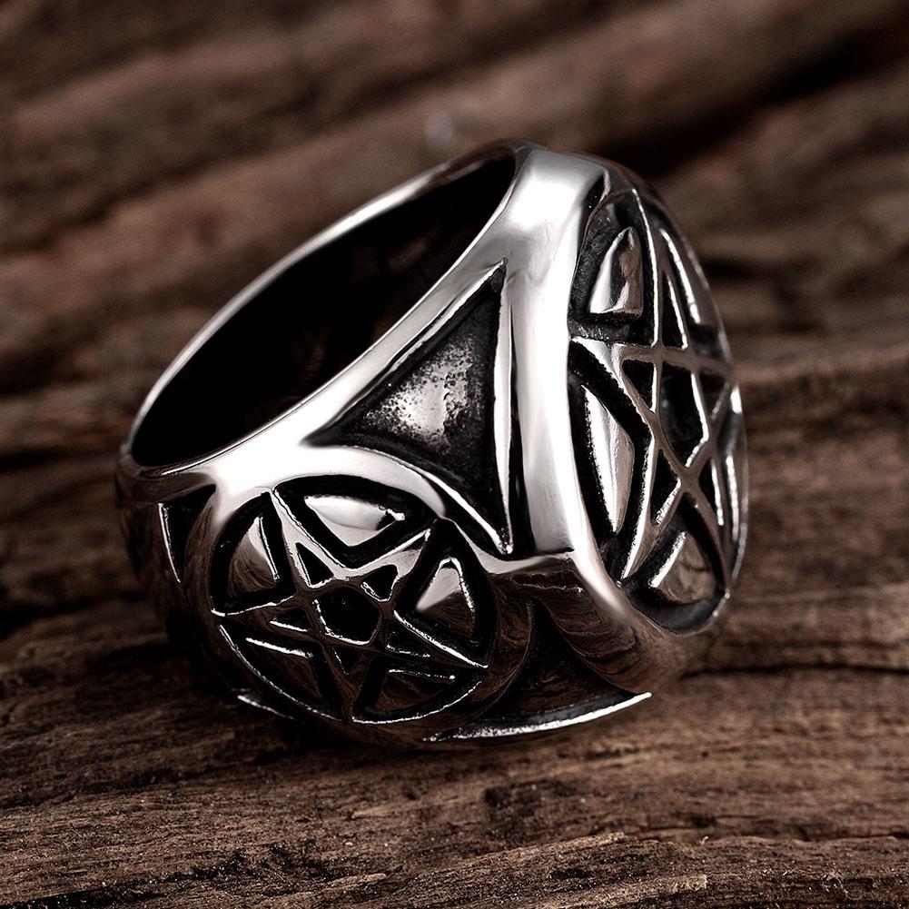 316L Stainless Steel Gothic Pentagram Ring
