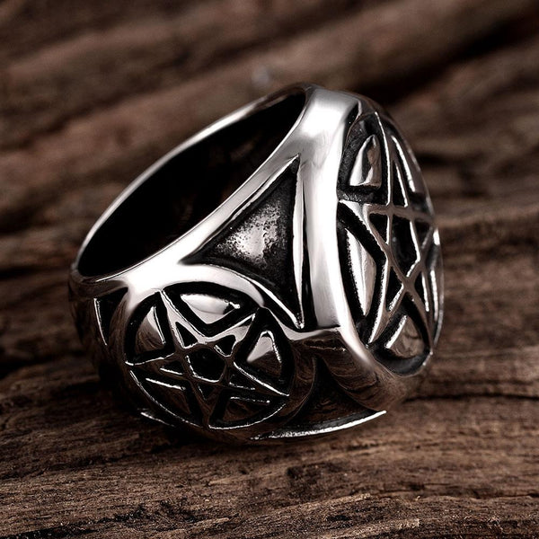 316L Stainless Steel Gothic Pentagram Ring