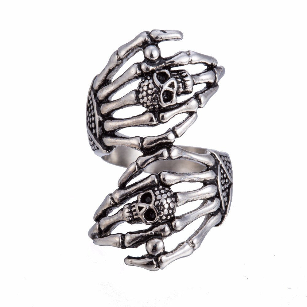 Adjustable Stainless Steel Skull Ring Secondary image