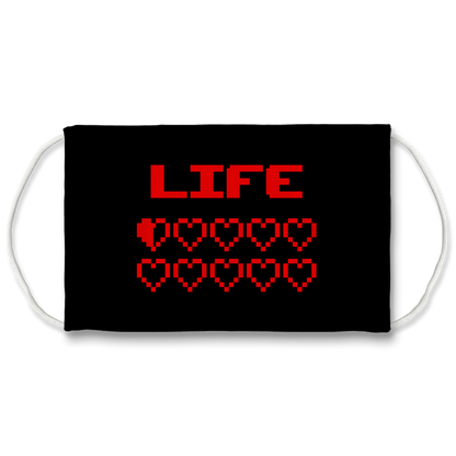 Gaming Life Bar / Game Hearts Sublimation Face Mask