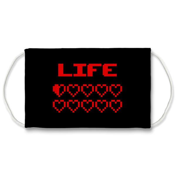 Gaming Life Bar / Game Hearts Sublimation Face Mask