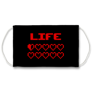 Gaming Life Bar / Game Hearts Sublimation Face Mask Gaming Life Bar / Game Hearts Sublimation Face Mask