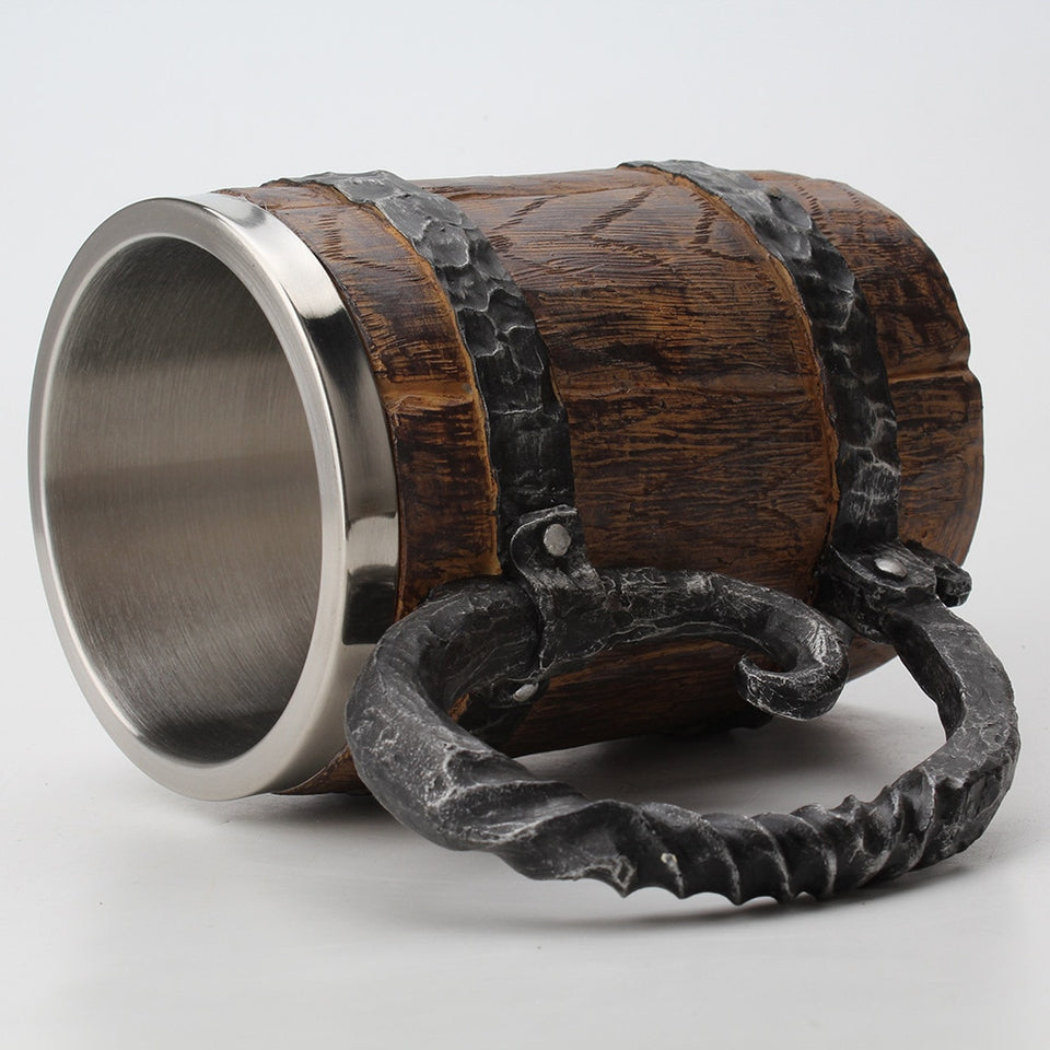 barrel mug, barrel cups, viking barrel mug, barrel coffee mug, wooden barrel mug,  barrel beer mug, 