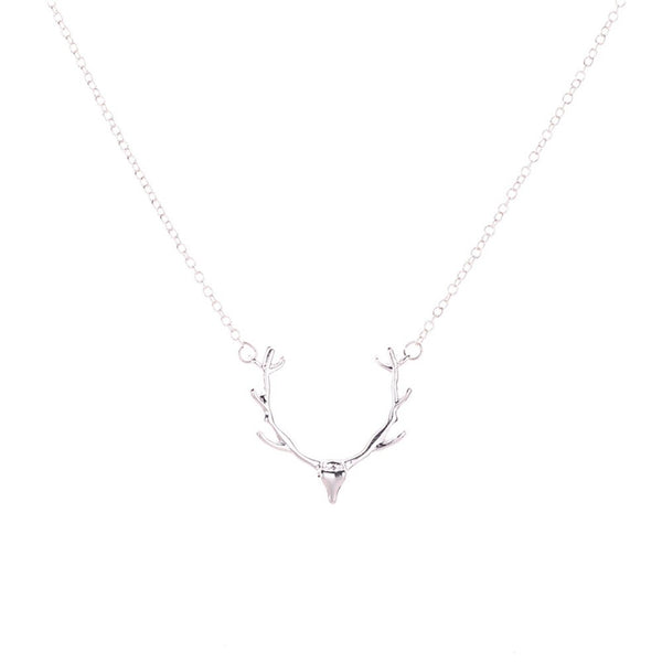 Elk Deer Antlers Pendant Necklace