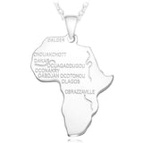 Africa Map Stainless Steel Pendant Necklace africa necklace, african necklace, africa pendant, gold africa necklace, africa pendant gold