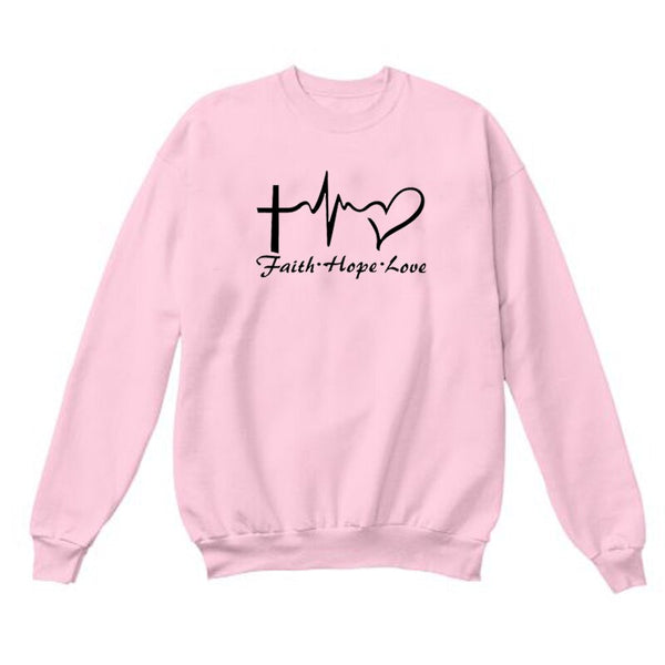 Faith, Hope, & Love Letter Christian Jesus Sweatshirt