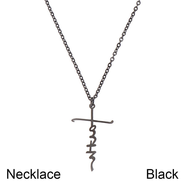 Faith Stainless Steel Pendant Necklace