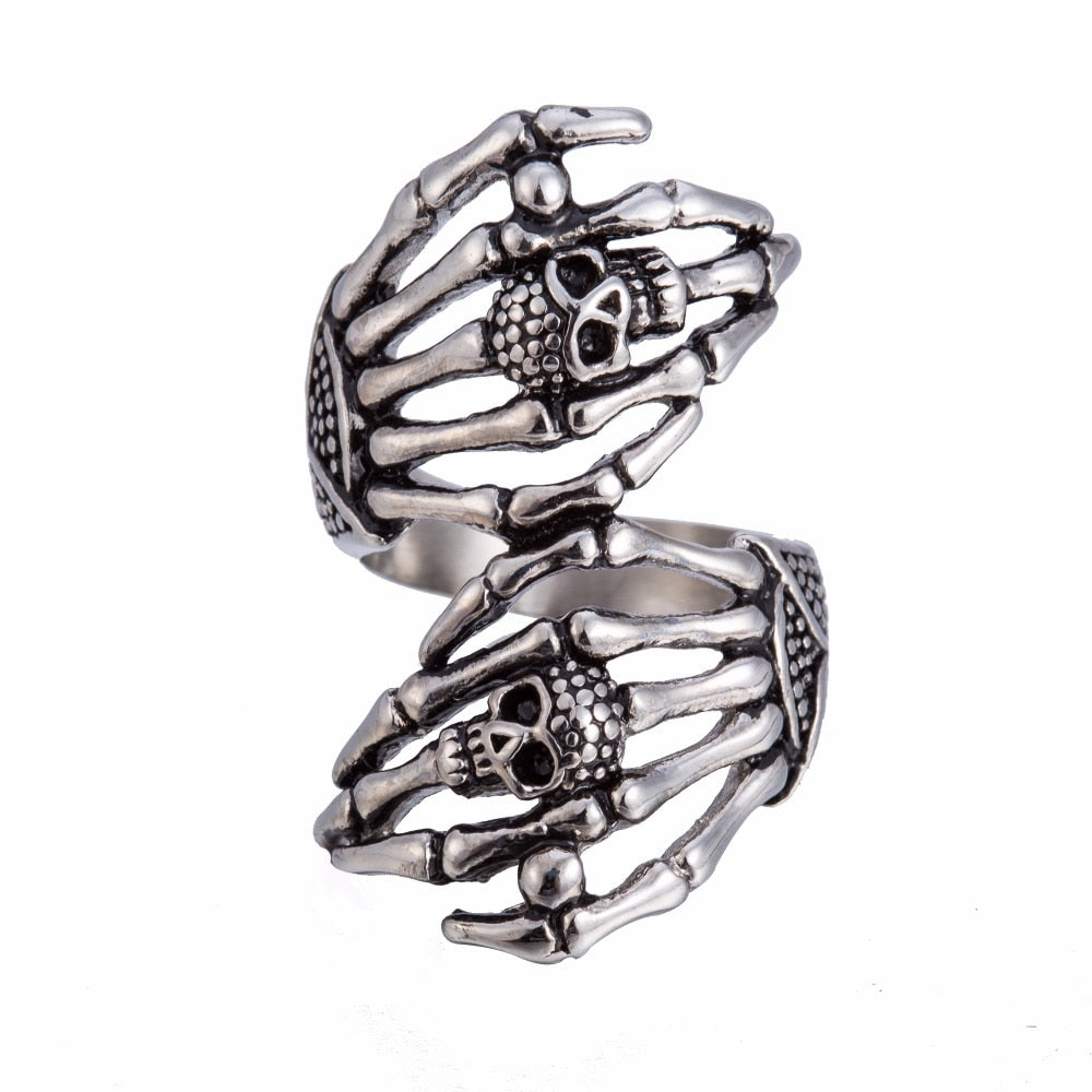 Adjustable Stainless Steel Skull Ring