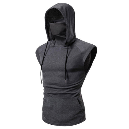 Masked Sleeveless Gym Hoodie